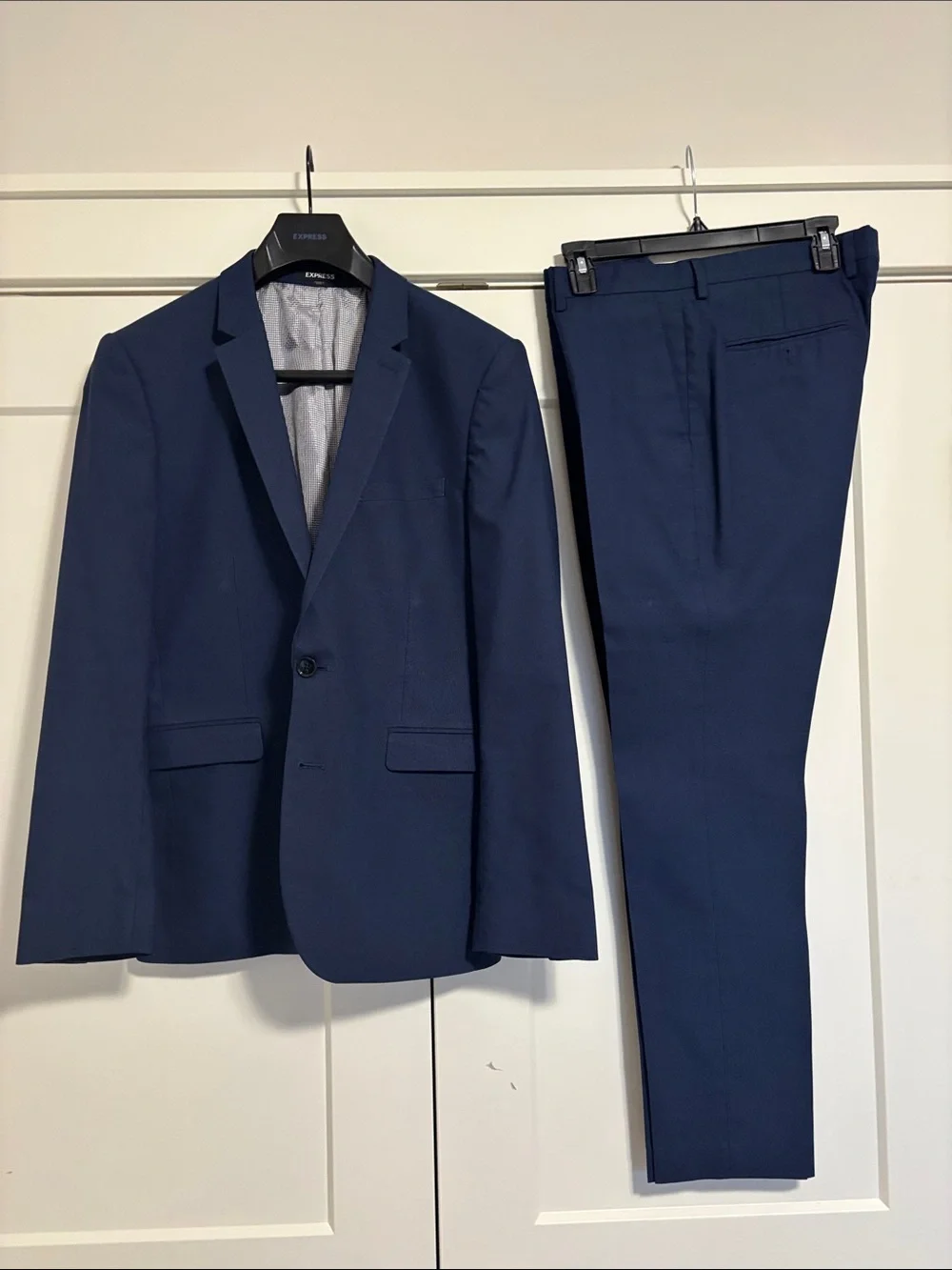 Express Men's Dark Navy Two-Piece Suit Jacket & Trousers